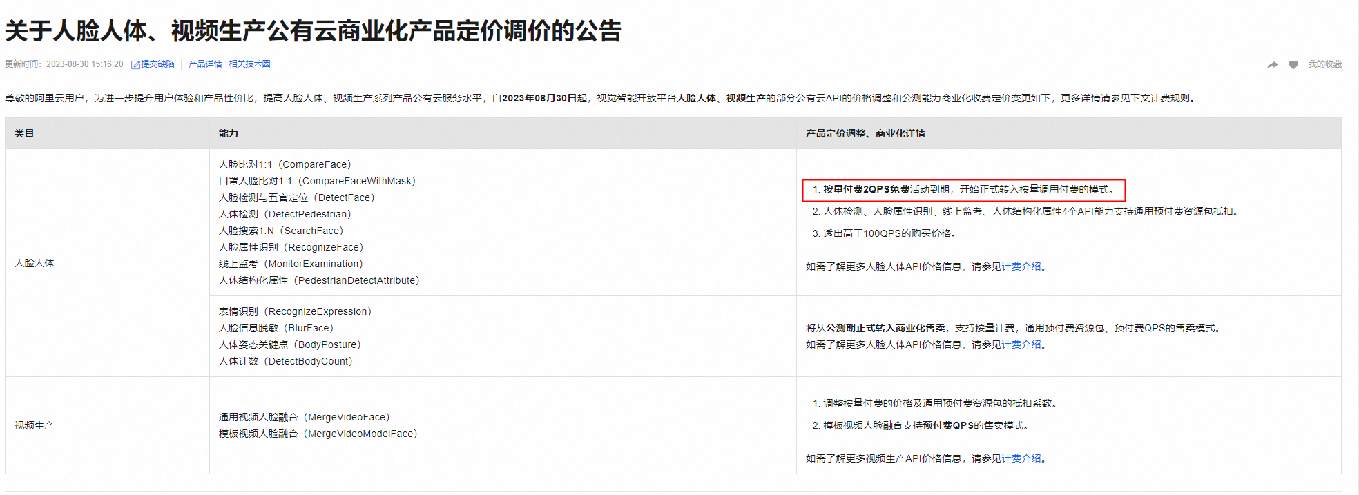 视觉智能平台人脸识别个人调用是免费的吗？现在超过2qps，是收费的吗？购买2QPS是免费的吗？-[阿里云_云淘科技]