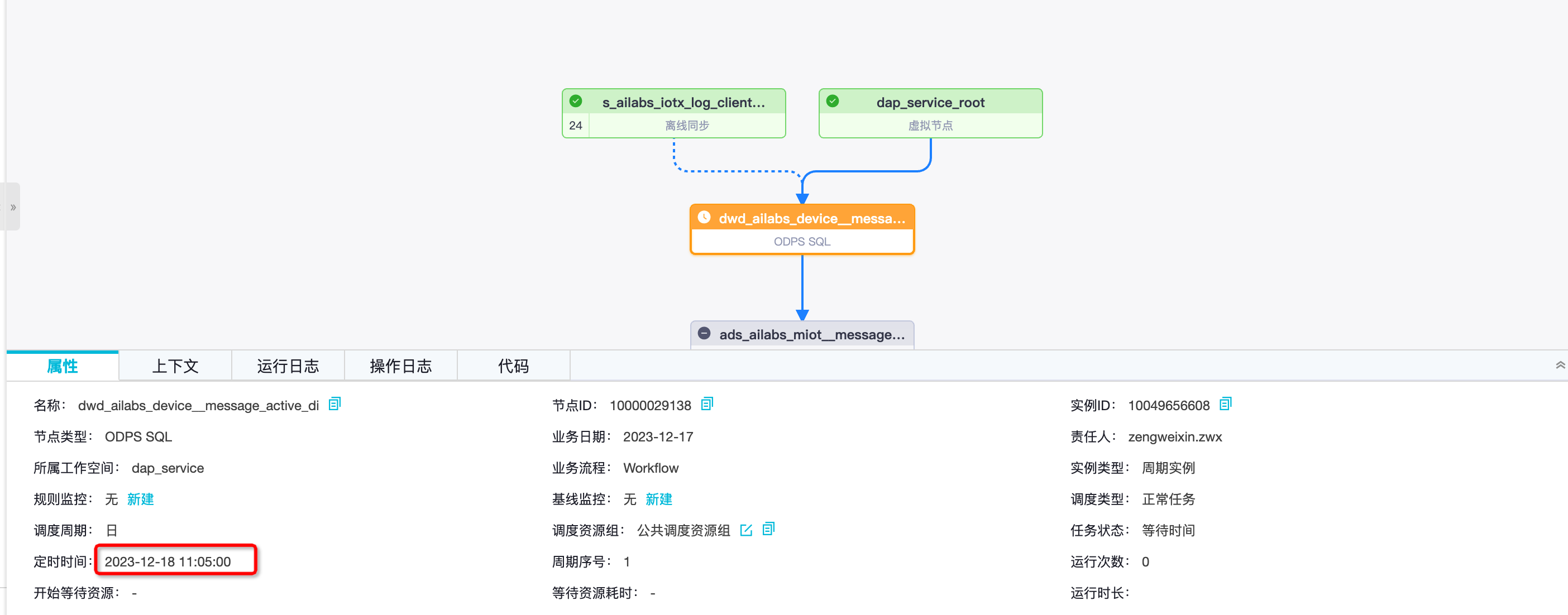 DataWorks中dwd是个天任务，我怎么可以让天任务依赖11点运行的小时任务？-[阿里云_云淘科技]