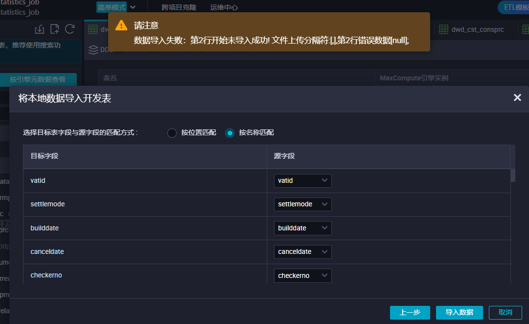 DataWorks数据导入失败，是csv文件中的空数据问题吗？-[阿里云_云淘科技]